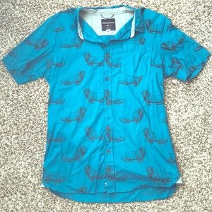 Men’s casual button up shirt with walrus pattern